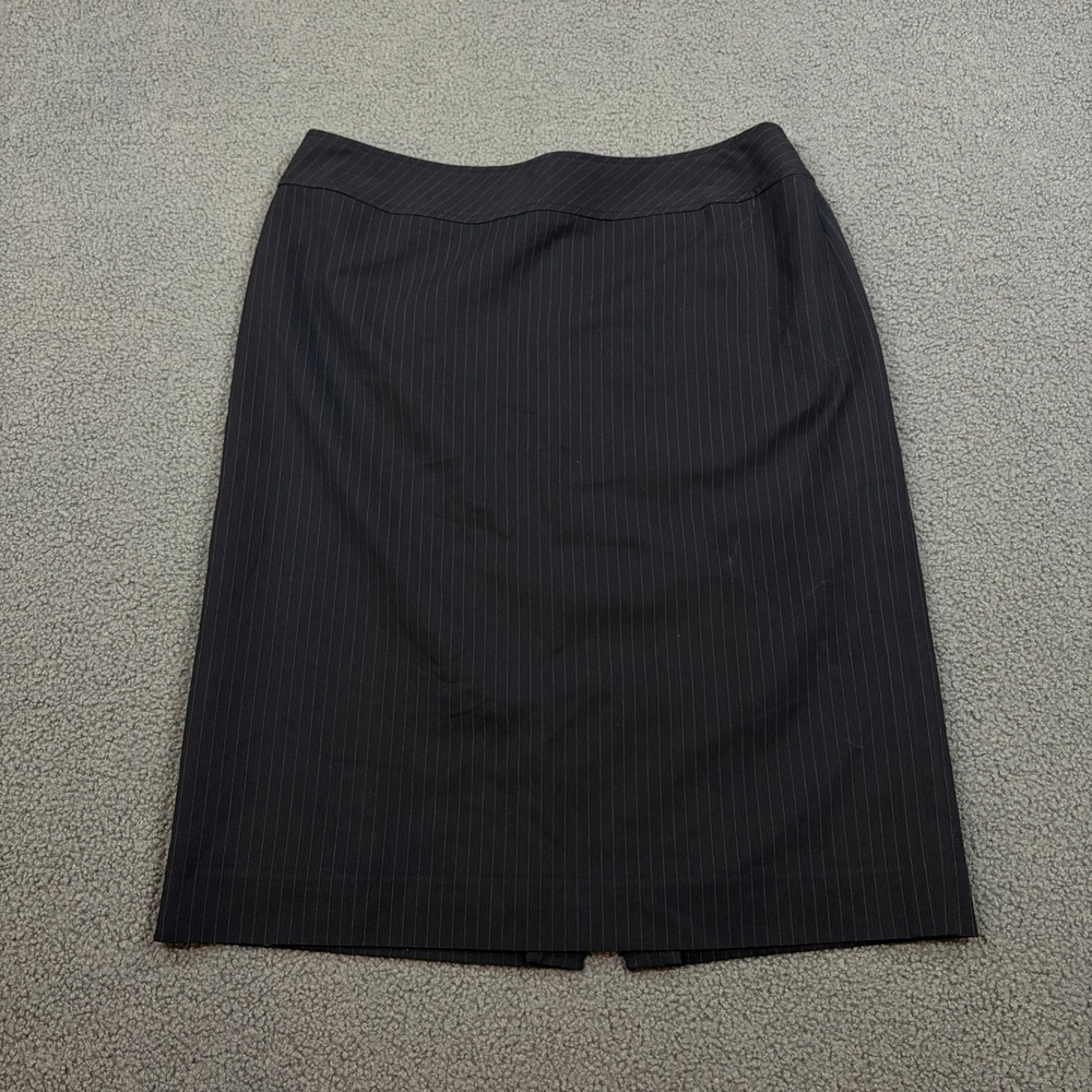 Tahari Arthur S. Levine Skirt Womens 6 Black Pinstripe Pencil 33RRM980